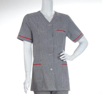 Туника с къс ръкав и копчета - пепит