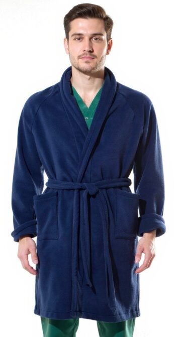 Халат медицински полар цвят тъмносин