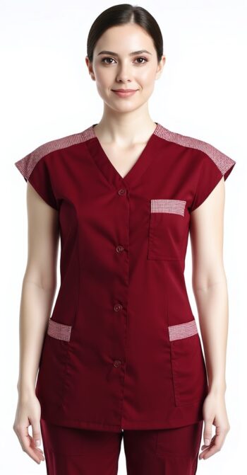 Туника за камериерки с колан – бoрдо