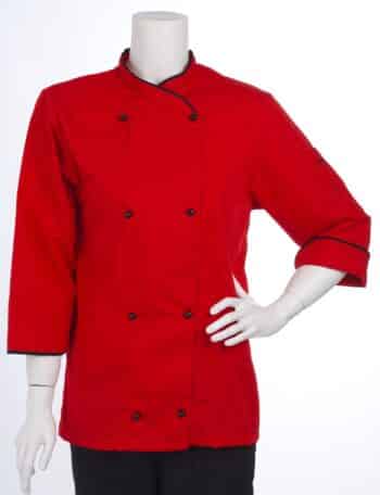 Туника за готвач с копчета тип пешка - червена