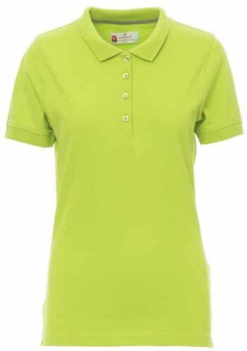 Тениска Пайпър с яка, дамска - електриково зелена
