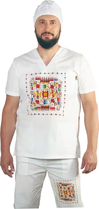 Медицински костюм унисекс с печат шевица