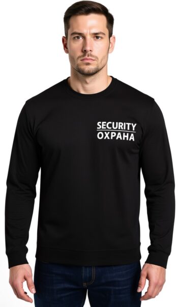 Черна ватирана блуза за охранители