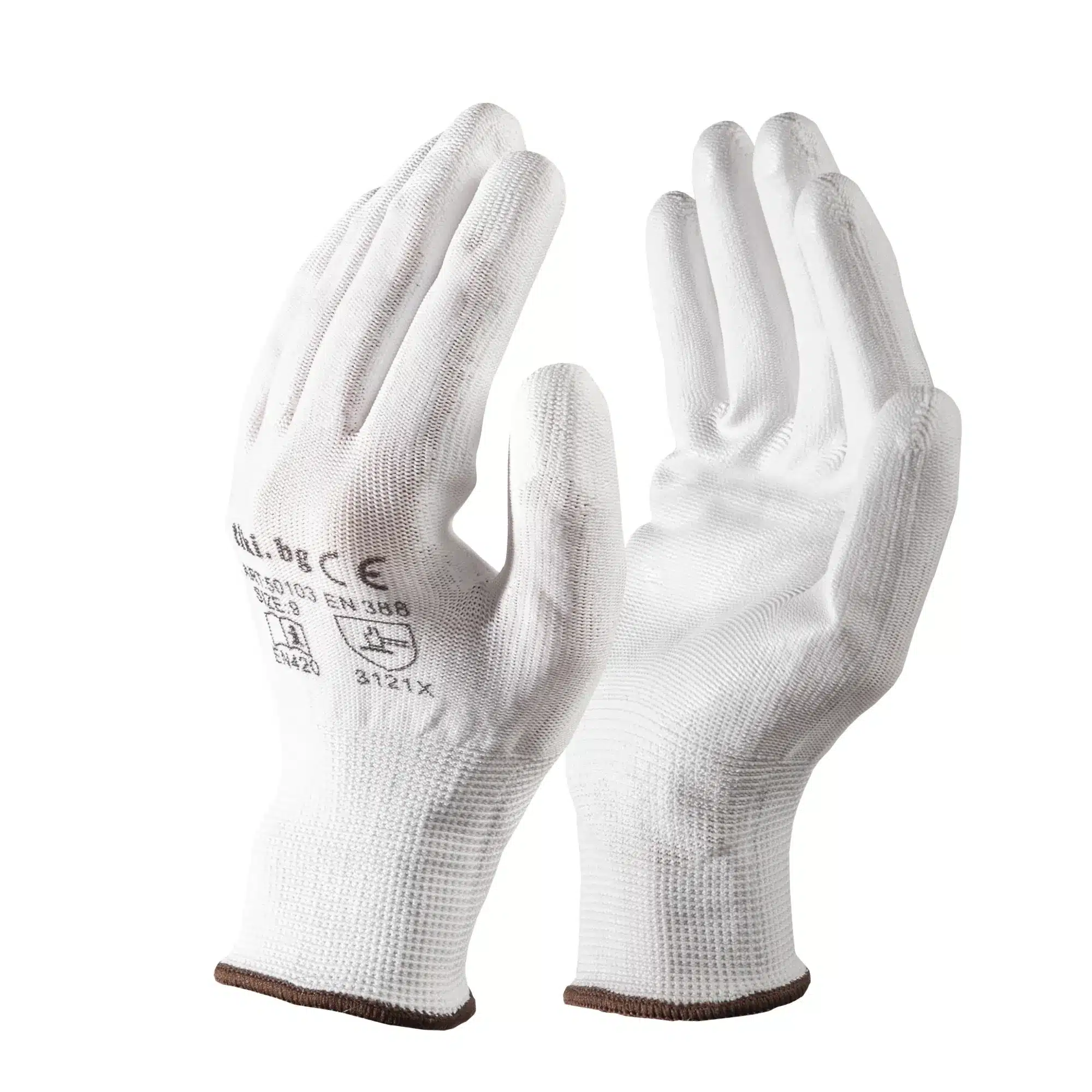 Бели работни ръкавици полиуретан