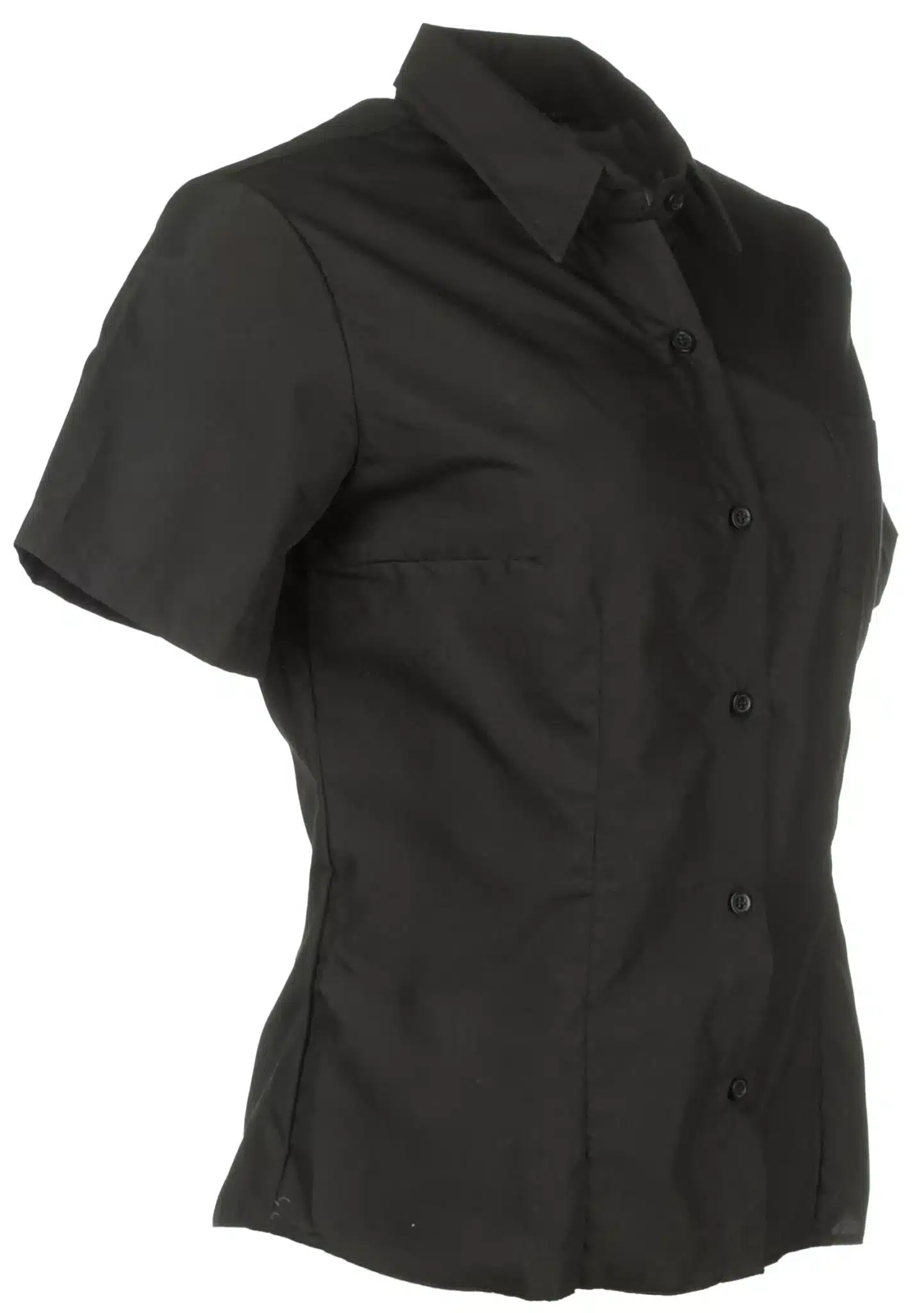 Риза дамска с къс ръкав класик - черна - Image 2