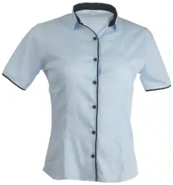 синя дамска риза с къс ръкав