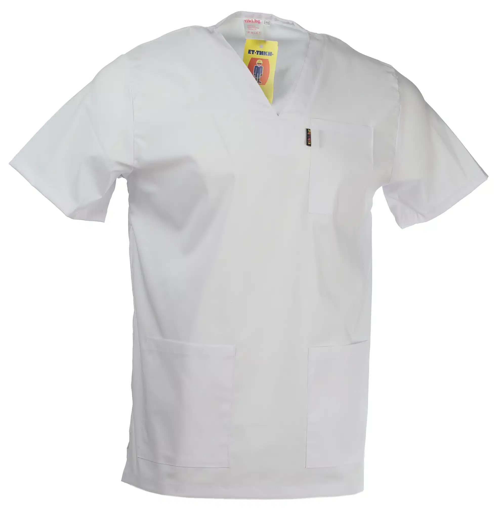 Унисекс медицинска туника лукс бяла