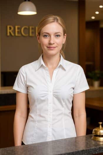 дамска бяла риза Шик с къс ръкав