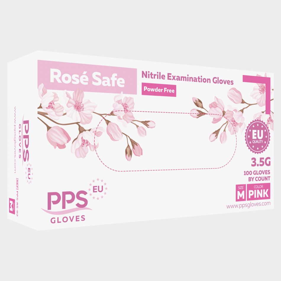 Нитрилни ръкавици без пудра PPS ROSE SAFE PF - Image 2