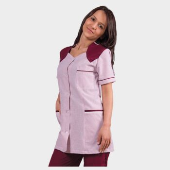 Дамска работна туника X10 BORDEAUX STRIPE