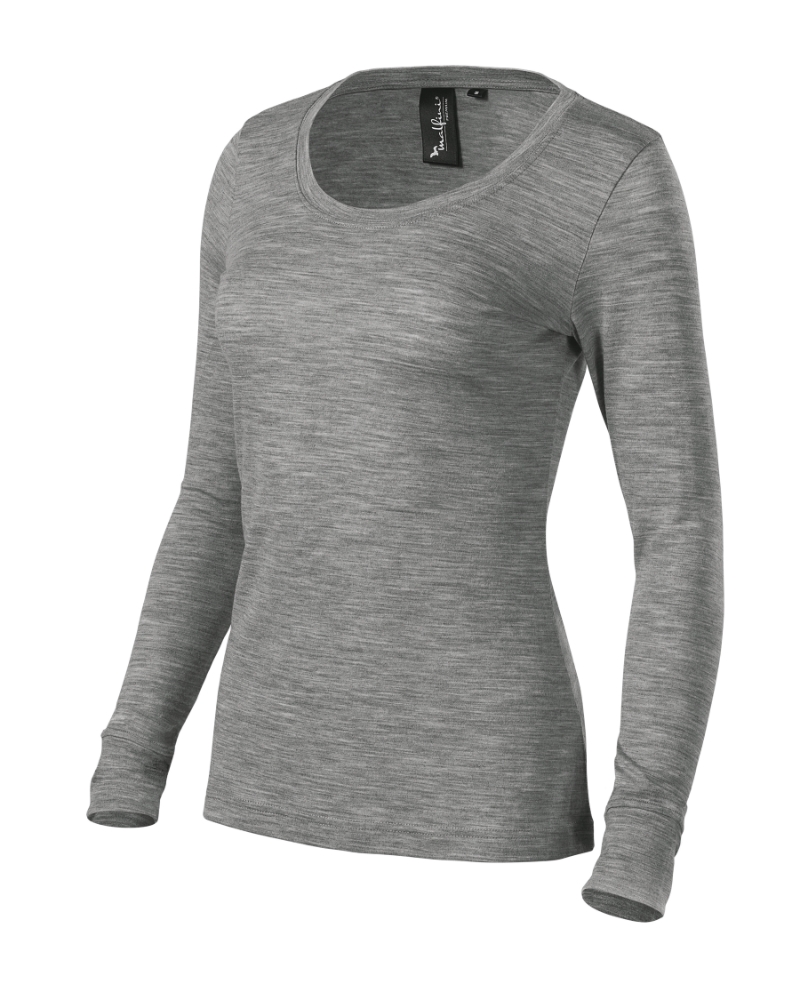 Merino Rise LS - 12 - Dark gray melange - C